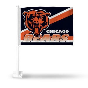 NFL Chicago Bears Logo over Black Car Window Flag by Rico Industries