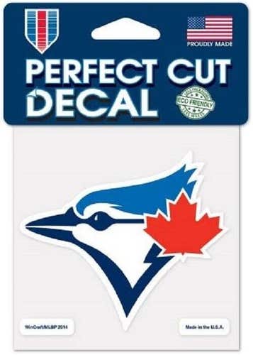 MLB Toronto Blue Jays Logo on 4"x4" Perfect Cut Decal Single WinCraft