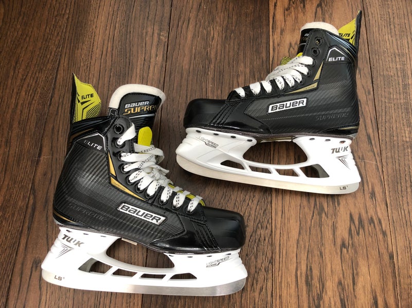 Senior New Bauer SUPRREME ELITE Hockey Skates Extra Wide Width Size   L-7.5EE R-7EE