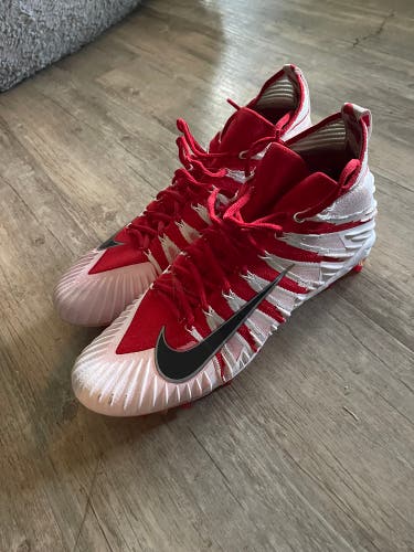 Nike Alpha Menace Elite TD Football Cleats White Red AJ6547-603 Men's size 11.5