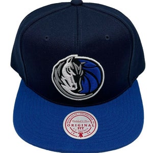 Dallas Mavericks Mitchell & Ness NBA Adjustable Snapback Hat 2Tone Flat Brim Cap