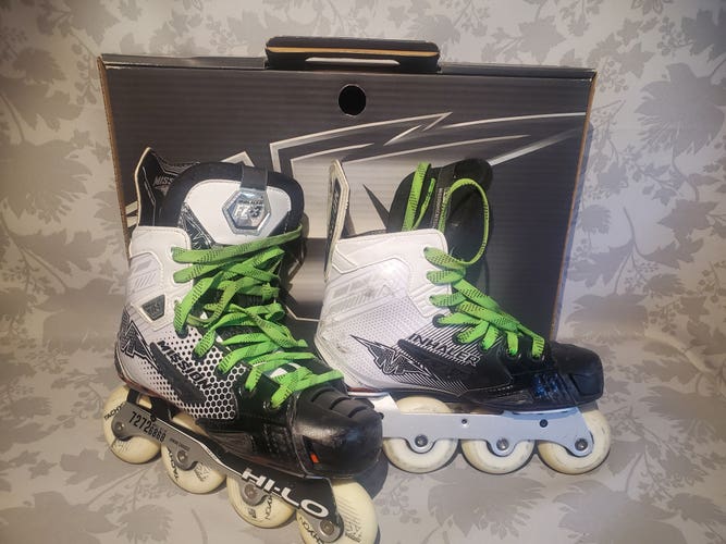 Mission Inhaler FZ-3 Roller Hockey Skates, 4.0E With Konnix Tachyon Wheels