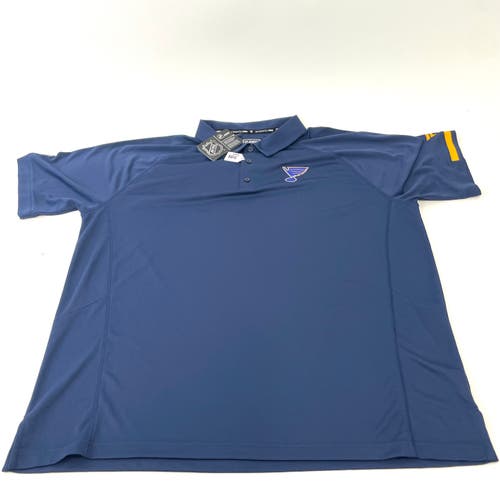 Brand New Player Issued St. Louis Blues Navy Blue Fanatics Polo | X03