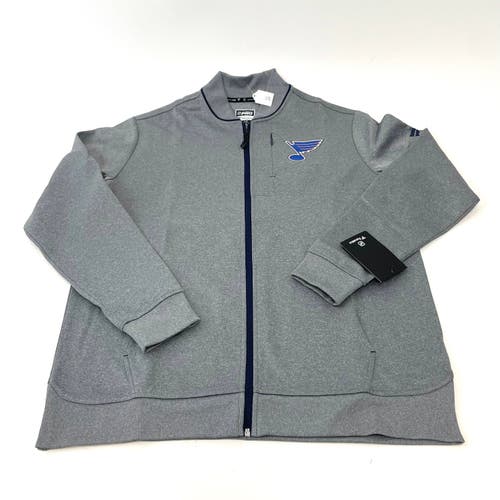 Brand New Player Issued St. Louis Blues Grey Full Zip Sweatshirt | X502