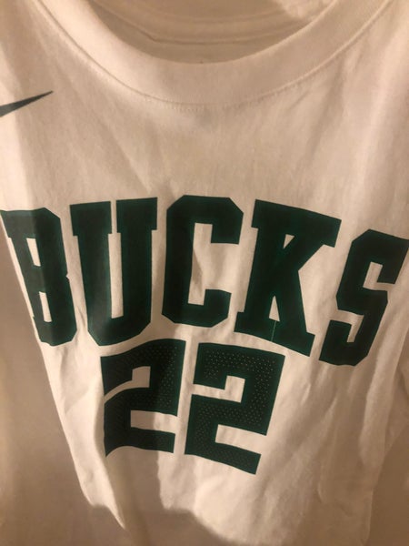 Milwaukee Bucks NBA Team Issued Nike Practice T-Shirt White Medium **NEW**