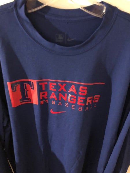 MLB Texas Rangers Baseball Men's Blue Long Sleeve T-Shirt