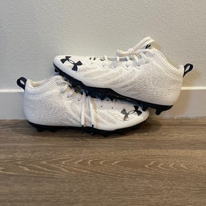 Under Armour Spotlight Football Cleats White/Navy Mens Size 8.5