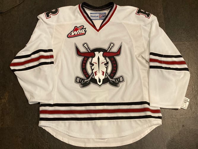 NWT On-Ice Authentic Reebok Red Deer Rebels Home Jersey Sz 56 WHL CHL