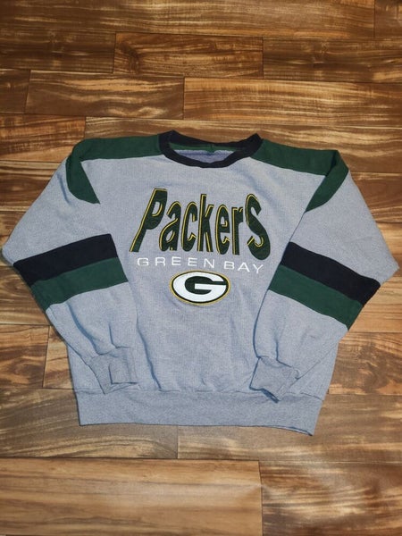 Buy the Mens Green Mock Neck Green Bay Packers Football NFL Pullover Jacket  Size L