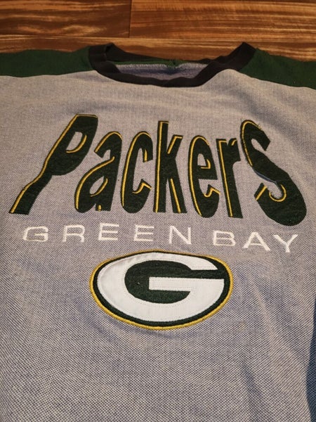 Fabric Vintage Green Bay Packers Sweatshirt Sz XL Black NFL Football Team Logo Sweater