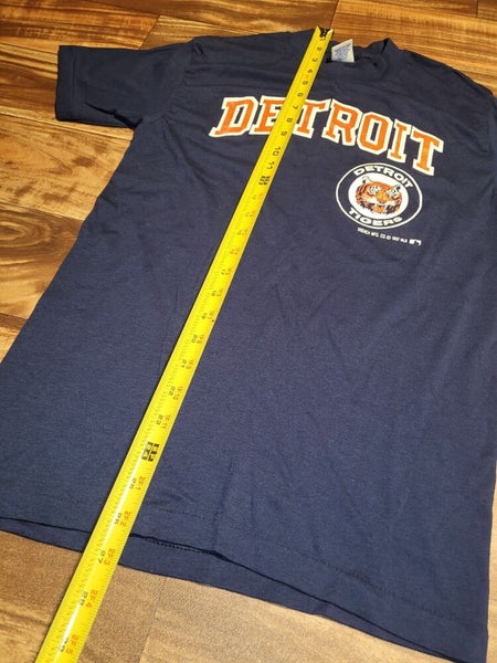 Vintage Detroit Tigers MLB Baseball Jersey T-Shirt Navy Blue Small