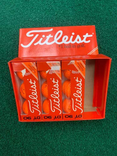 Vintage Titleist Acushnet DT 90 Golf Balls Orange 3 Sleeves Brand New!