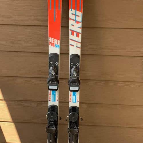 Used Unisex Rossignol Racing Hero FIS GS Pro Skis With Bindings Max Din 10