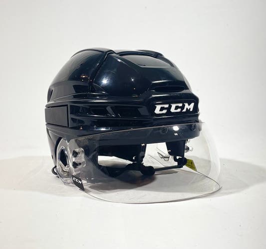 Small Black CCM SuperTacks X Pro Stock Helmet with Visor
