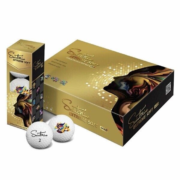 Saintnine Extreme Soft Gold Golf Balls 4 Piece Urethane Tour Golf Ball - 1 Dozen