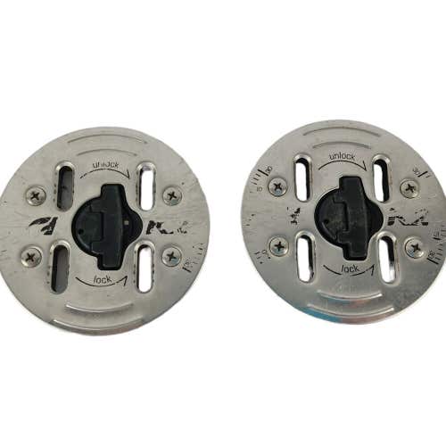 K2 Snowboard Metal Binding Disc Plates Silver Lockable Adjustable