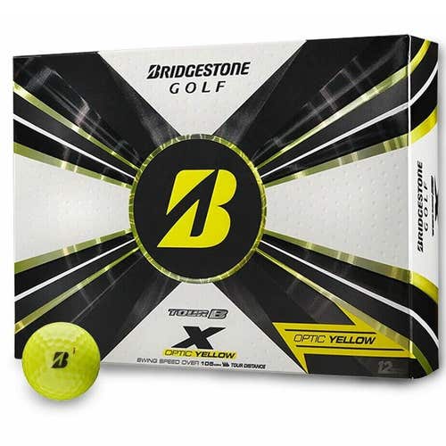 Bridgestone Tour B X OPTIC YELLOW Golf Balls - 1 Dozen Box - Authorized Dealer