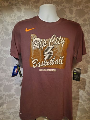 Portland Trail Blazers Nike 2020/21 City Edition Story T-Shirt Brown Men Small