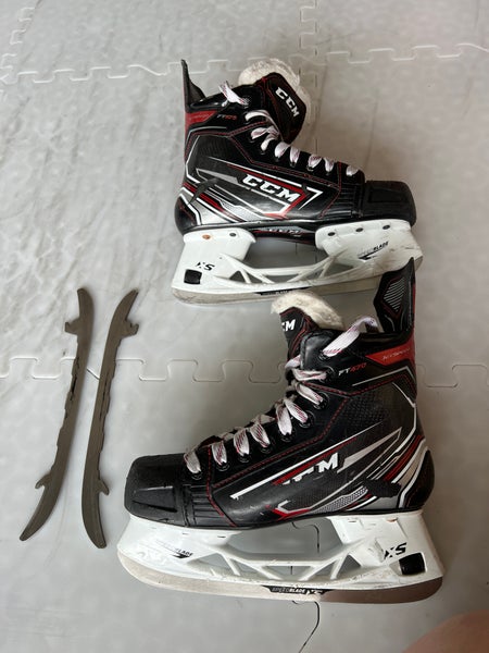 Junior Used CCM JetSpeed FT470 Hockey Skates Regular Width Size 3 PLUS Extra Set of Blades