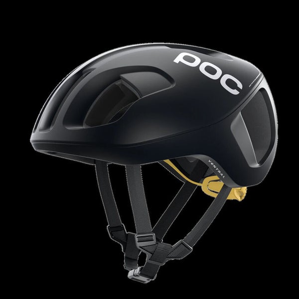 NIB POC Ventral Spin Road Bike Helmet Black Sulfur Yellow Matte Size M  (54-59)
