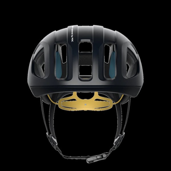 NIB POC Ventral Spin Road Bike Helmet Black Sulfur Yellow Matte