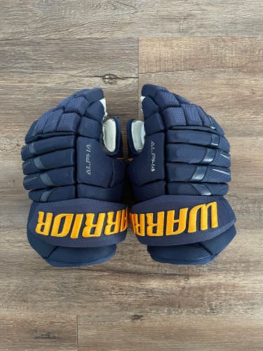 NHL Pro Stock Warrior Alpha Hockey Gloves sz 14"