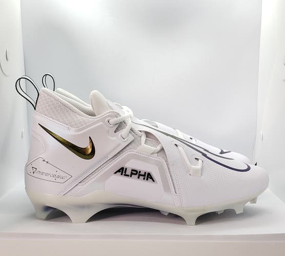 Nike Alpha Menace Pro 3 Men's Football Cleats Size 12.5 White Gold CT6649-105