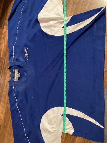 Blue Used Goalie Cut Reebok Jersey