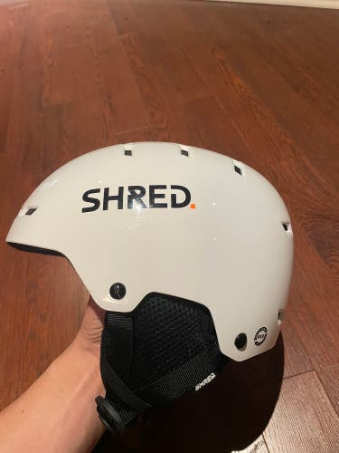 White Medium Shred Helmet FIS Legal