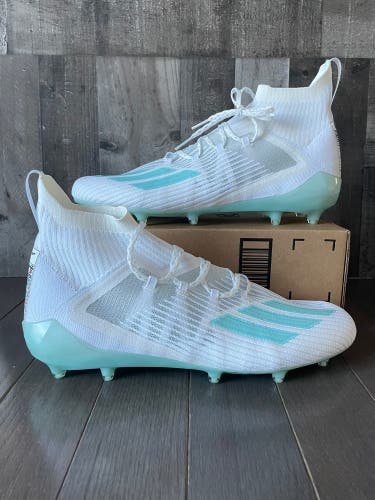 Adidas Parley x Adizero Primeknit Cloud White Blue Spirit Football Cleats Size 16