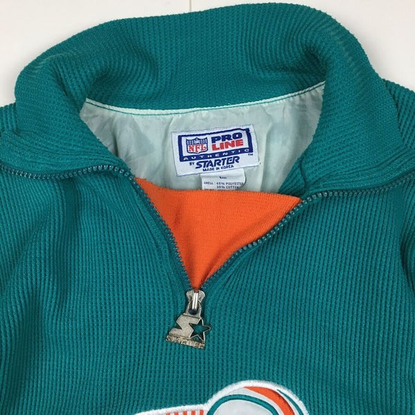 Vintage Starter Miami Dolphins Quarter Zip Pullover Jacket 