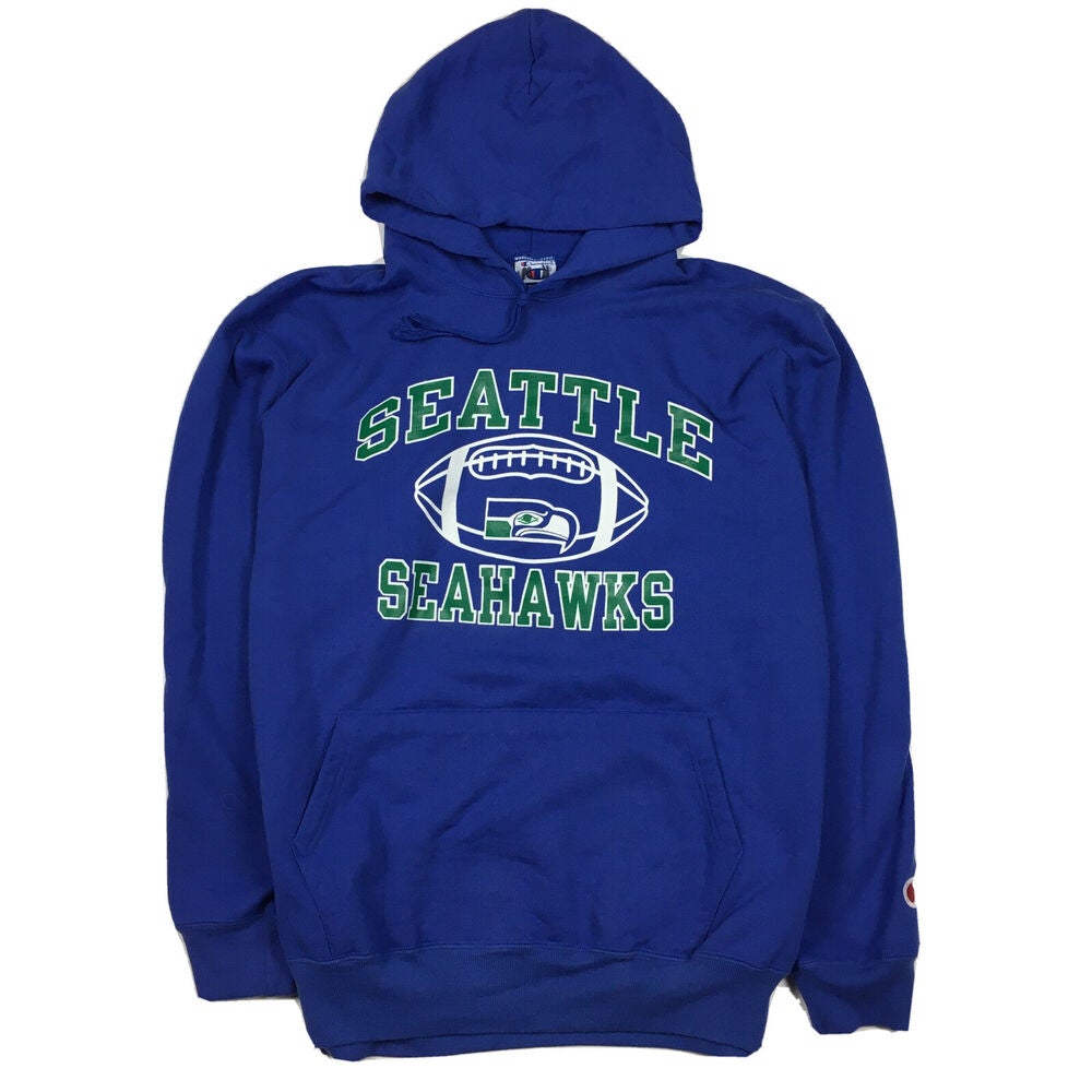 Seattle Seahawks Sweatshirt Vtg 90s Shirt jumper pullover NFL Blue