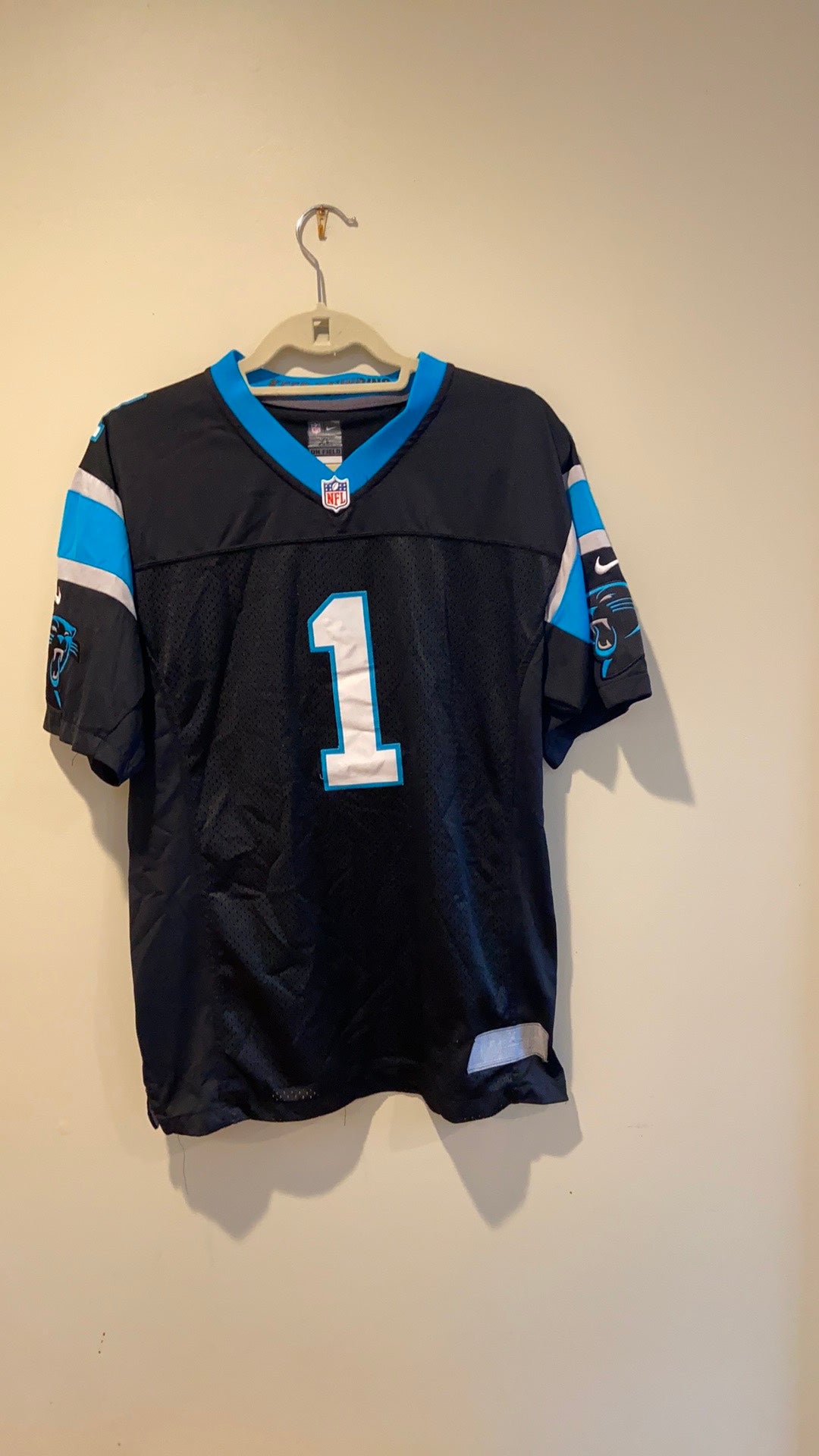 Vintage NFLPA Carolina Panthers Steve Smith #89 Black Jersey Men's