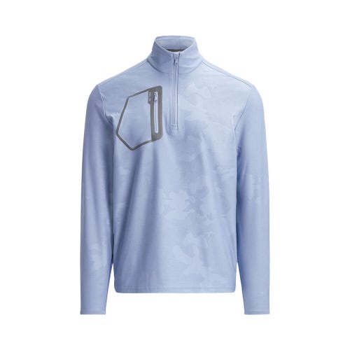 RLX Ralph Lauren Long-Sleeve Knit Jacquard 1/2 Pullover Camo Chanel Blue Camo
