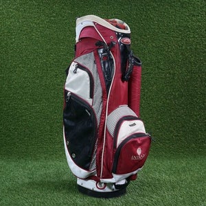 SUN MOUNTAIN LADIES DIVA 14-WAY DIVIDER GOLF CART BAG ~ ENTRADA LOGO, RED/WHITE