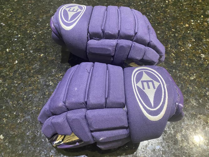 Barely used Pro Stock Anaheim Ducks Eggplant Easton Gloves 14"