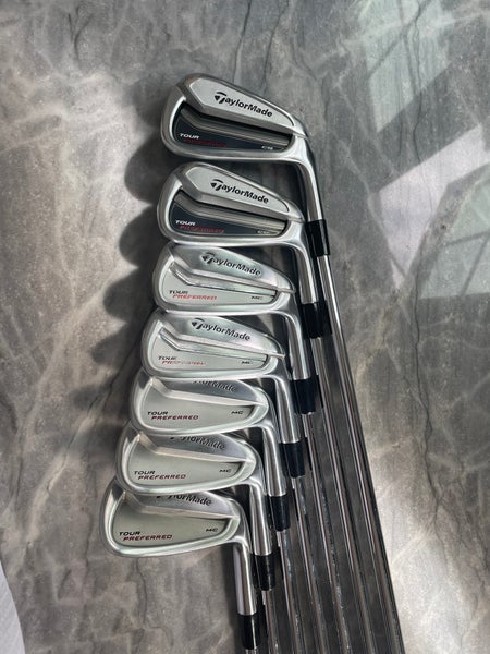 Used MENS TaylorMade Right Handed 2011 Tour Preferred MC Iron Set Stiff Flex 7 Pieces Steel Shaft