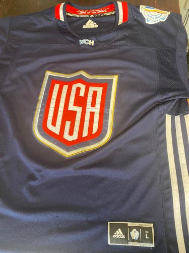 World Cup Of Hockey Patrick Kane Blue Used Large Adidas Jersey