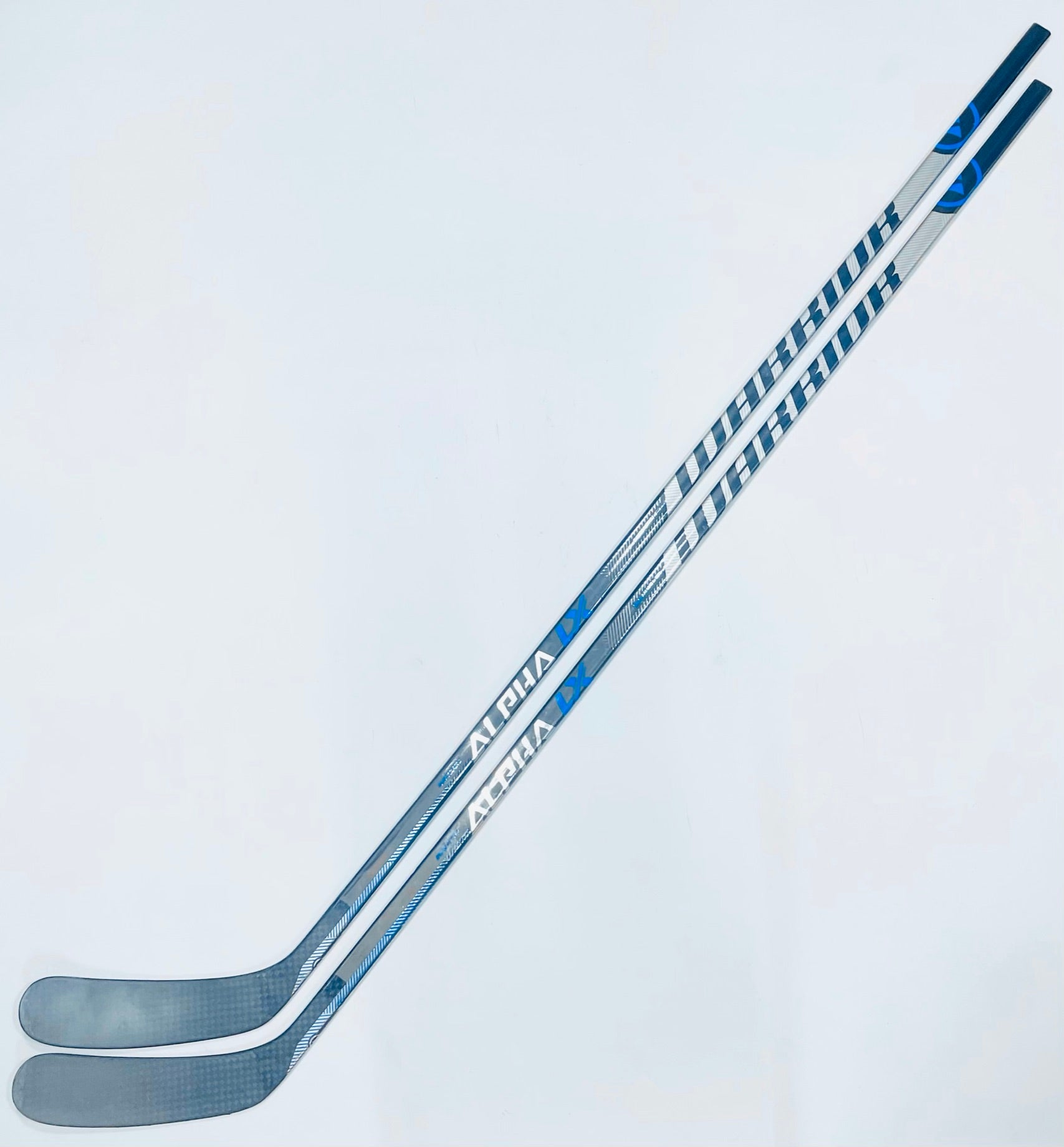 2 Pack Custom Blue Warrior Alpha LX Pro (DX Build) Hockey SticksRHP92M95 FlexStick' Em Grip