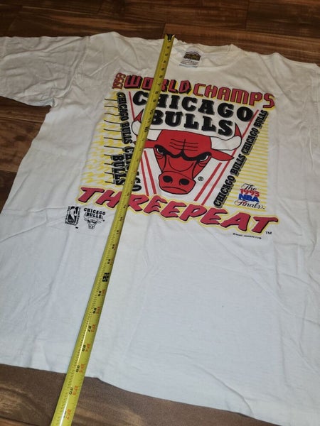 Vintage Chicago Bulls All Over Print T Shirt Salem Sportswear 1991 Champs