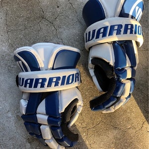 Warrior lacrosse gloves blue and white large size 13