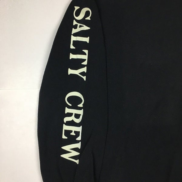 Salty Crew Black Long Sleeve T-Shirt Fishing Graphic Camo Logo Sz Medium