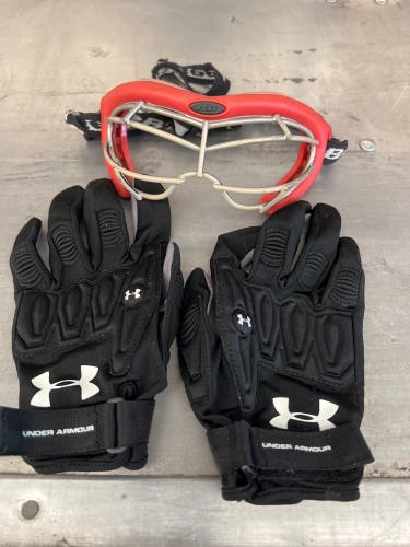 Girls lacrosse goggles and gloves