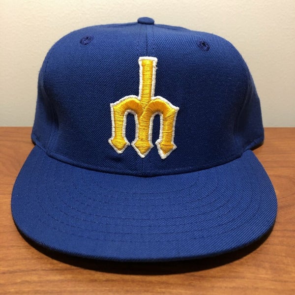 Seattle Mariners Hat Baseball Cap Fitted 7 1/4 New Era Leather MLB Vintage 80s