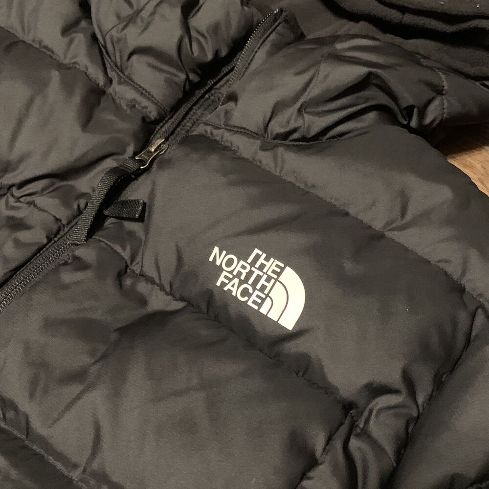 Black Hooded Down Jacket Sz 