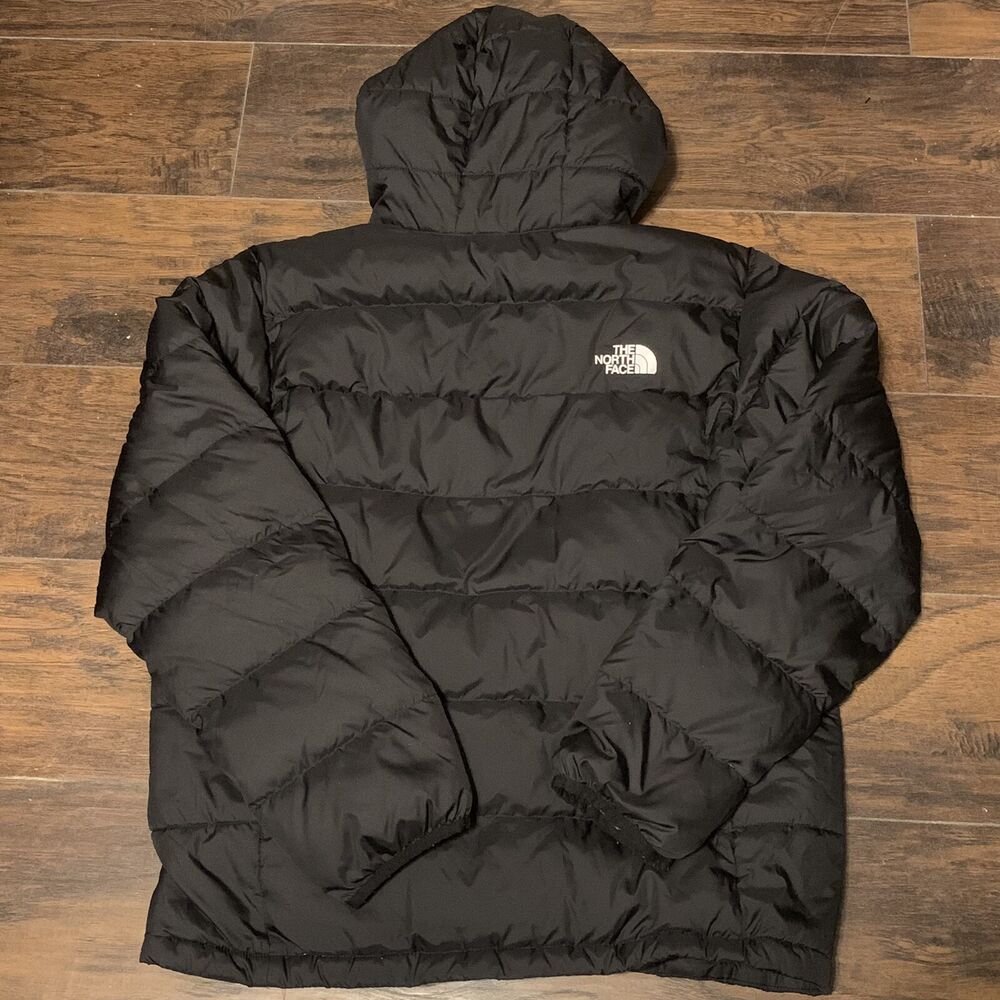 Black Hooded Down Jacket Sz 