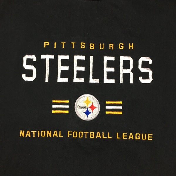 Pittsburgh Steelers T Shirt Men Medium Adult Black Gold NFL Football Retro  AFC