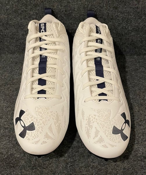 Under Armour Spotlight Football Cleats 4D Foam White/Navy 3023963