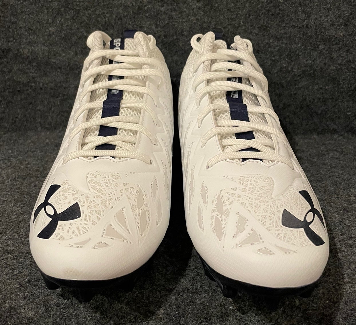 Under Armour Spotlight Football Cleats 4D Foam White/Navy 3023963