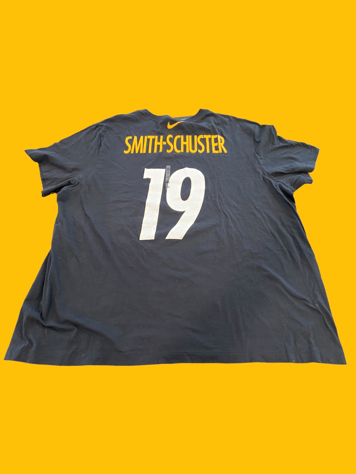 Men's Nike JuJu Smith-Schuster Gold Pittsburgh Steelers Name & Number T- Shirt